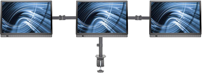 B-Ware Manhattan 3fach Monitor Tischhalterung 33,0 Cm (13") 68,6 Cm (27") Neigbar