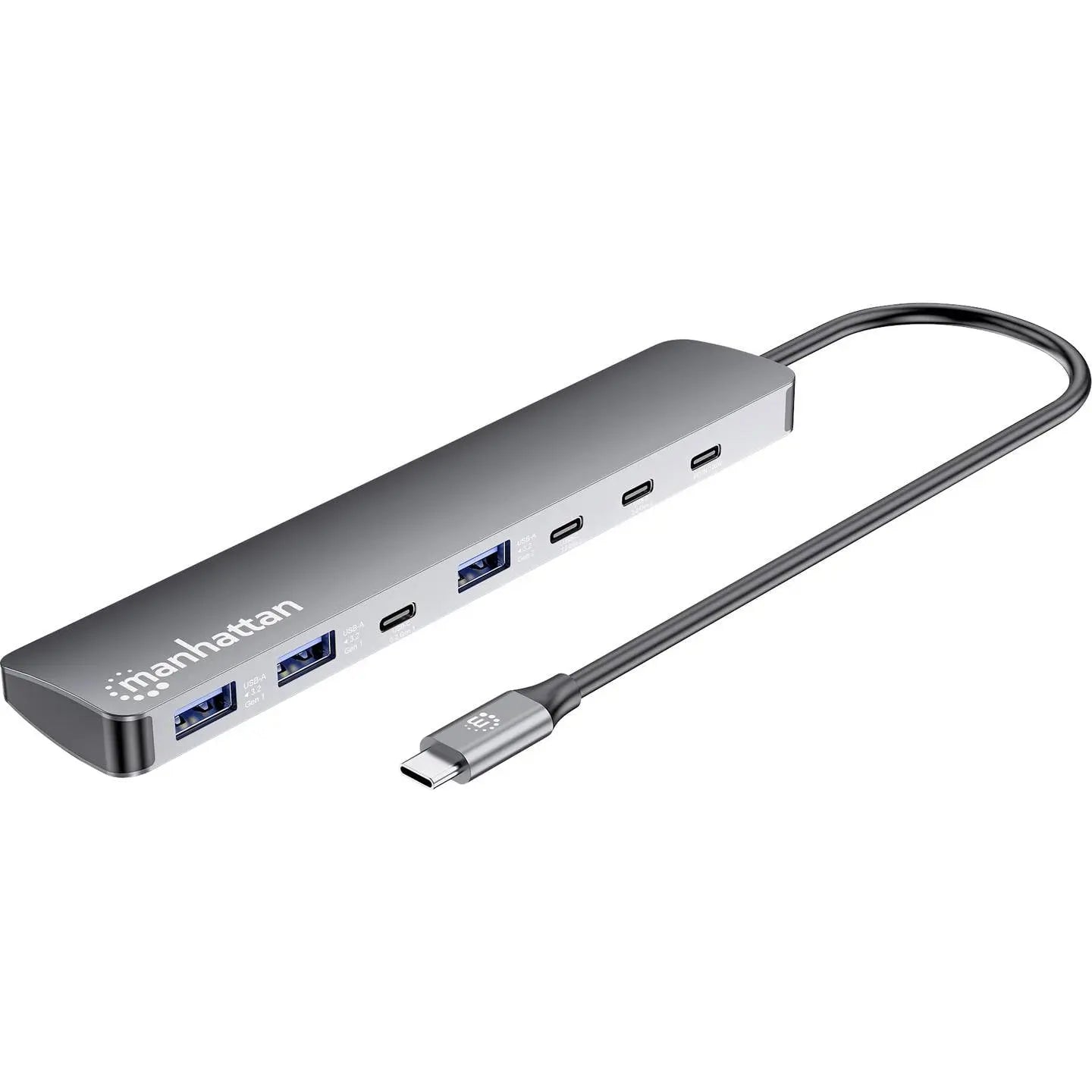 B-Ware Manhattan Usb Hub Verteiler Dockingstation 7 Port 4 X Usb C 3 X Usb A Space Grau