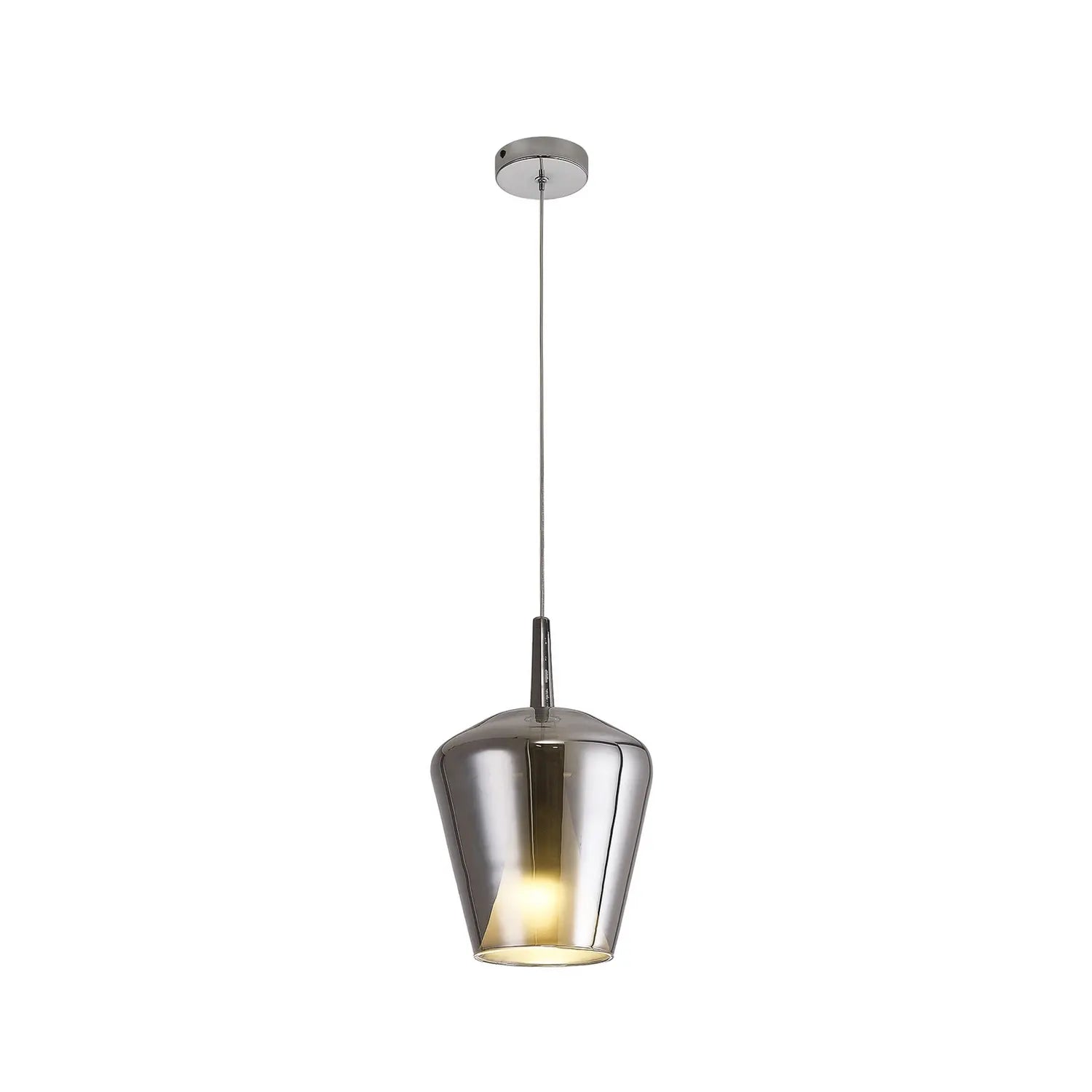 B-Ware Mantra Iluminación Hängeleuchte Pendelleuchte Elsa Glas Chrom E27 Led ø 22,5 Cm