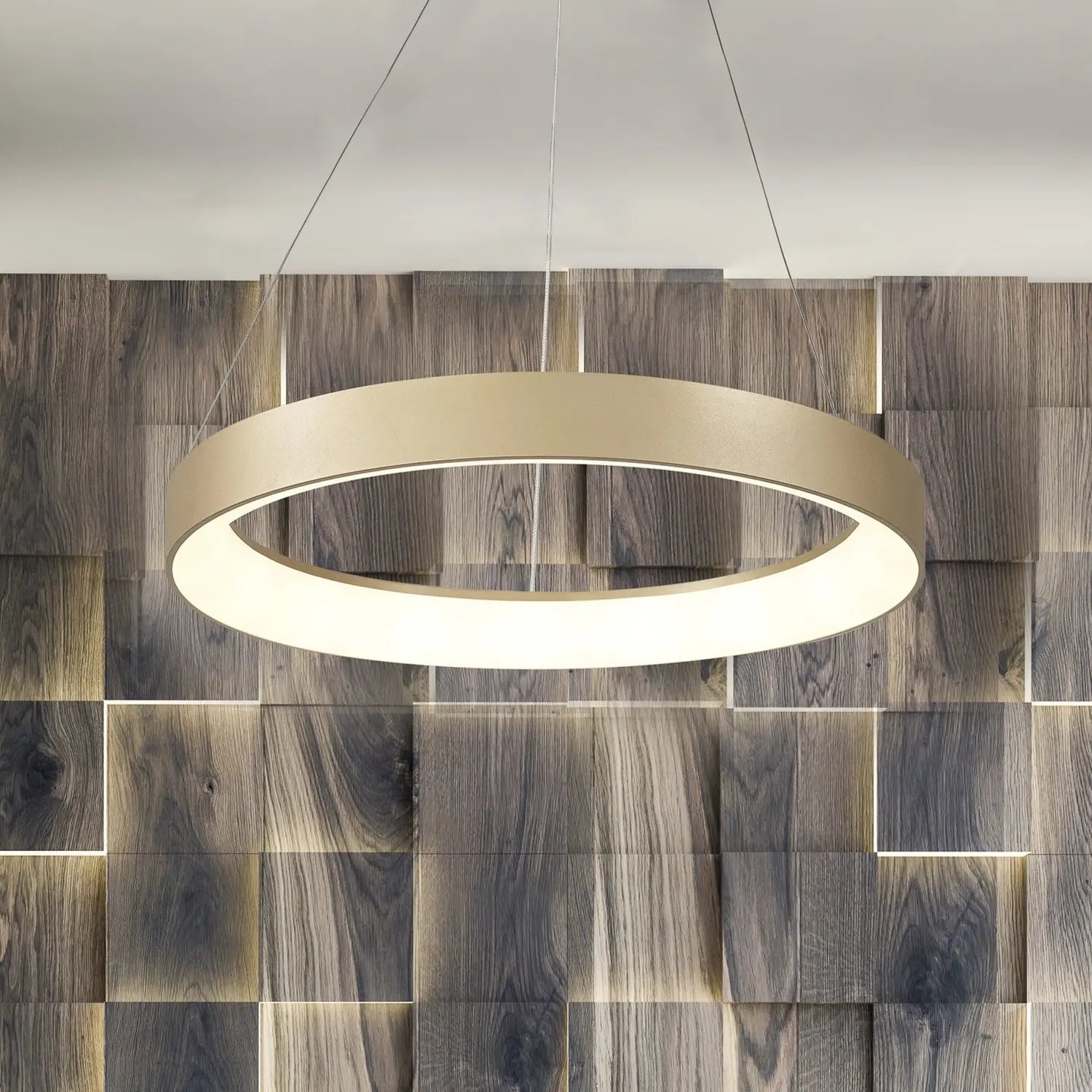 B-Ware Mantra Iluminación Led Hängeleuchte Niseko Ii Fernbedienung ø 38cm Goldfarben