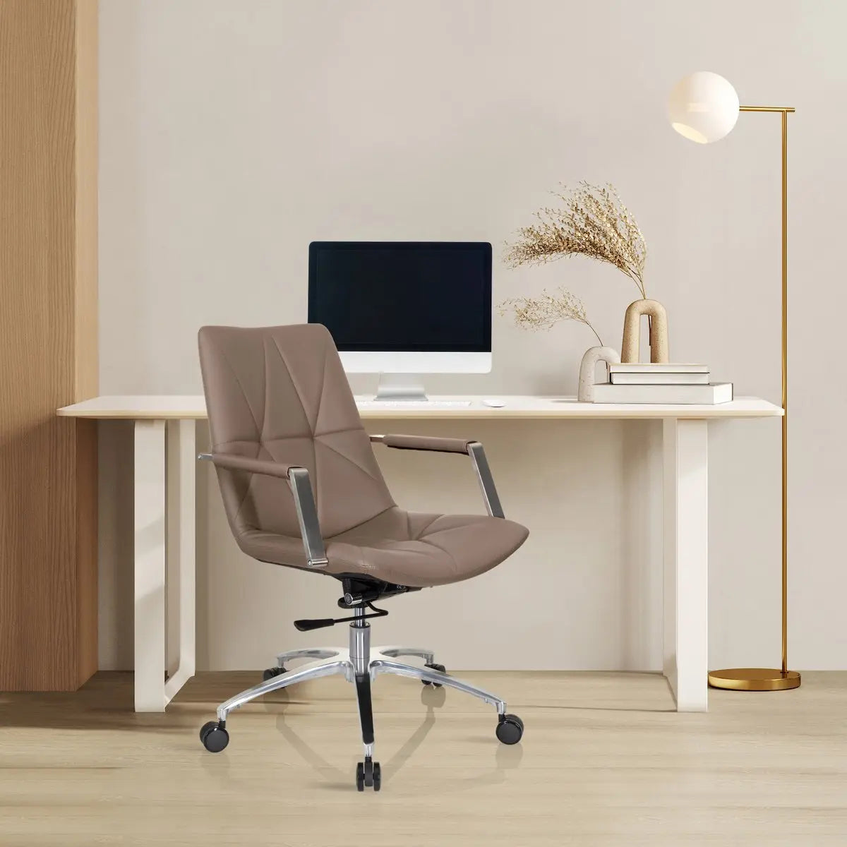 B-Ware Hjh Office Bürostuhl Drehstuhl Stuhl Saranto Ii Kunstleder Braun Armlehne Retro