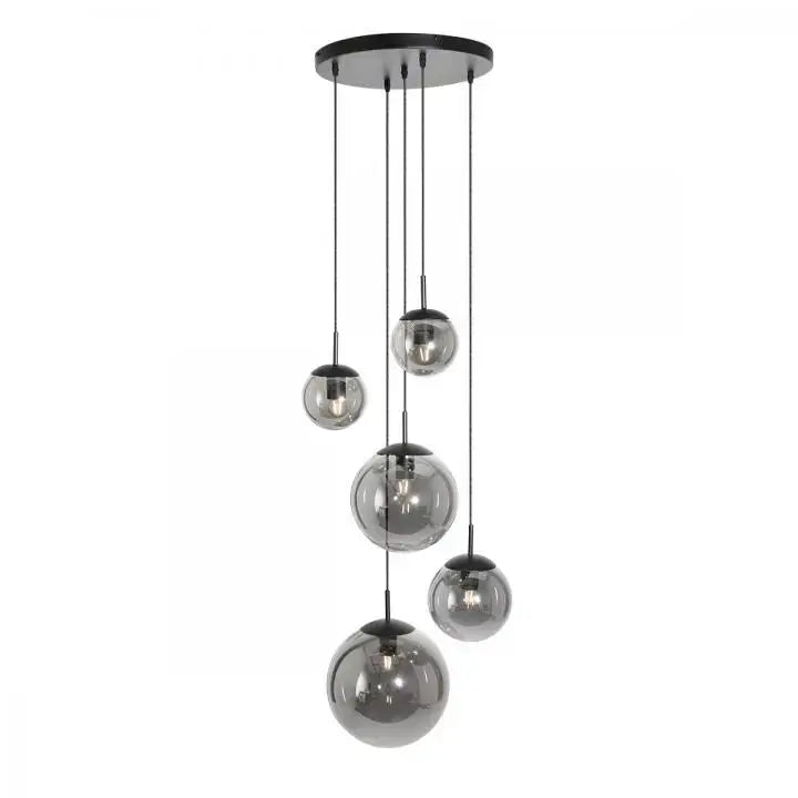 B-Ware Steinhauer Vide Pendelleuchte Bollique Hängelampe Deckenleuchte Schwarz 5 Flg