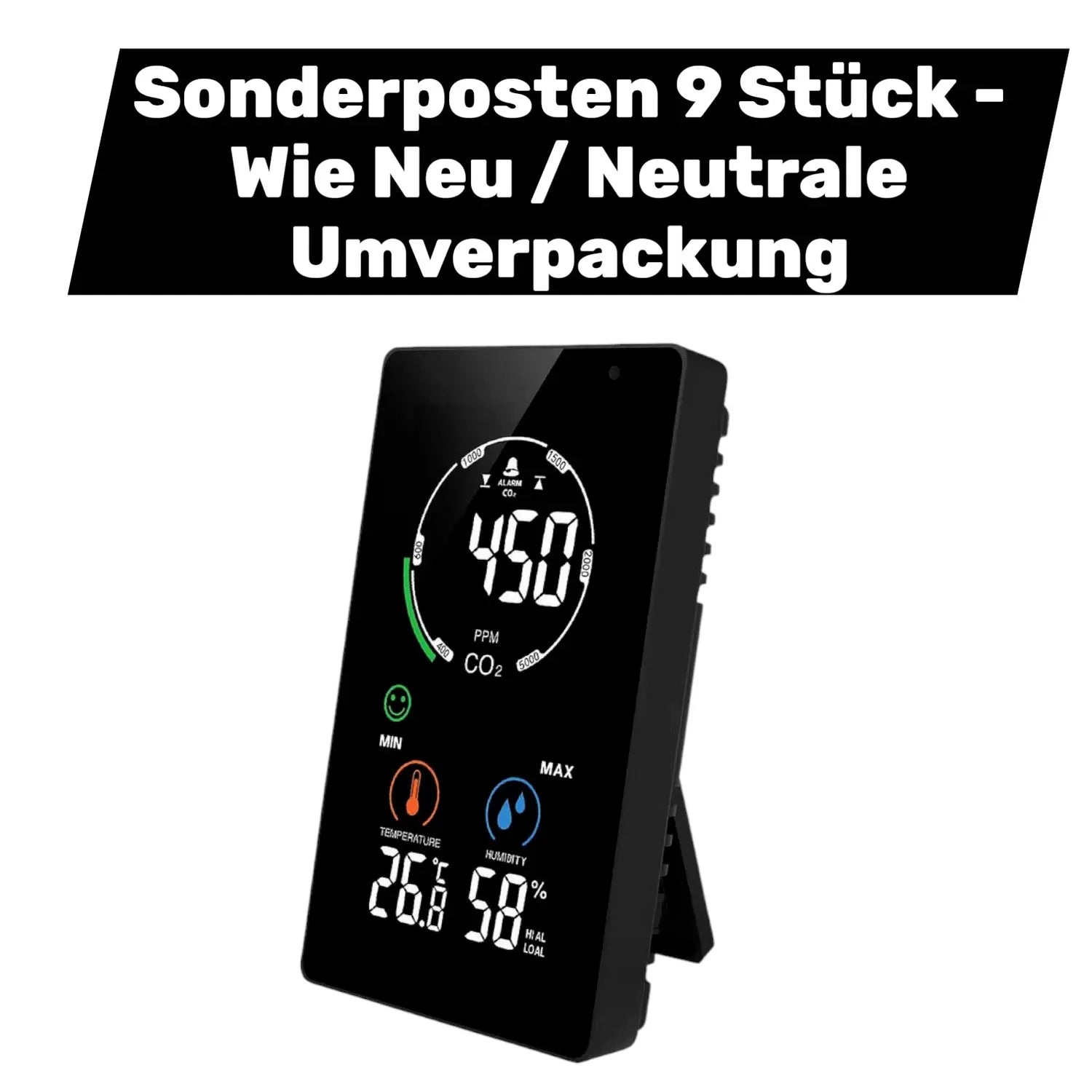 B-Ware Ndir Co2 Monitor Co2 Anzeige Co2 Messgerät Integriertes Thermometer Hygrometer