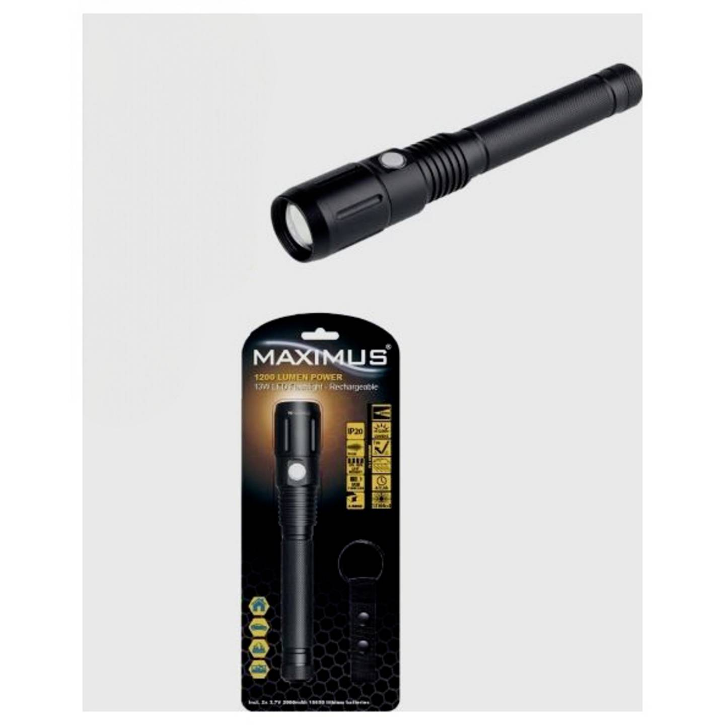 B-Ware Maximus M Fl 006 B Bl H Led Taschenlampe Leuchte Powerbank Blau Usb Gürtelclip
