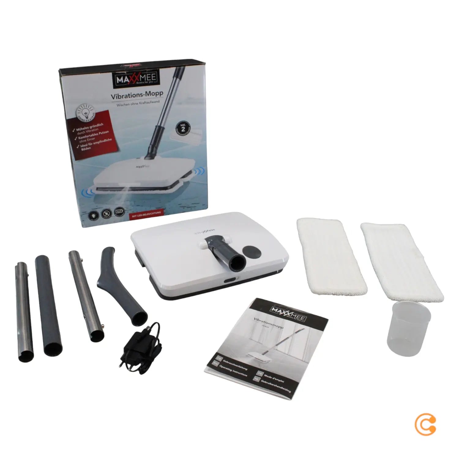 B-Ware Maxxmee Bodenwischer Akku Vibrationsmopp Wischmopp Handgriff Stiel Mikrofaser