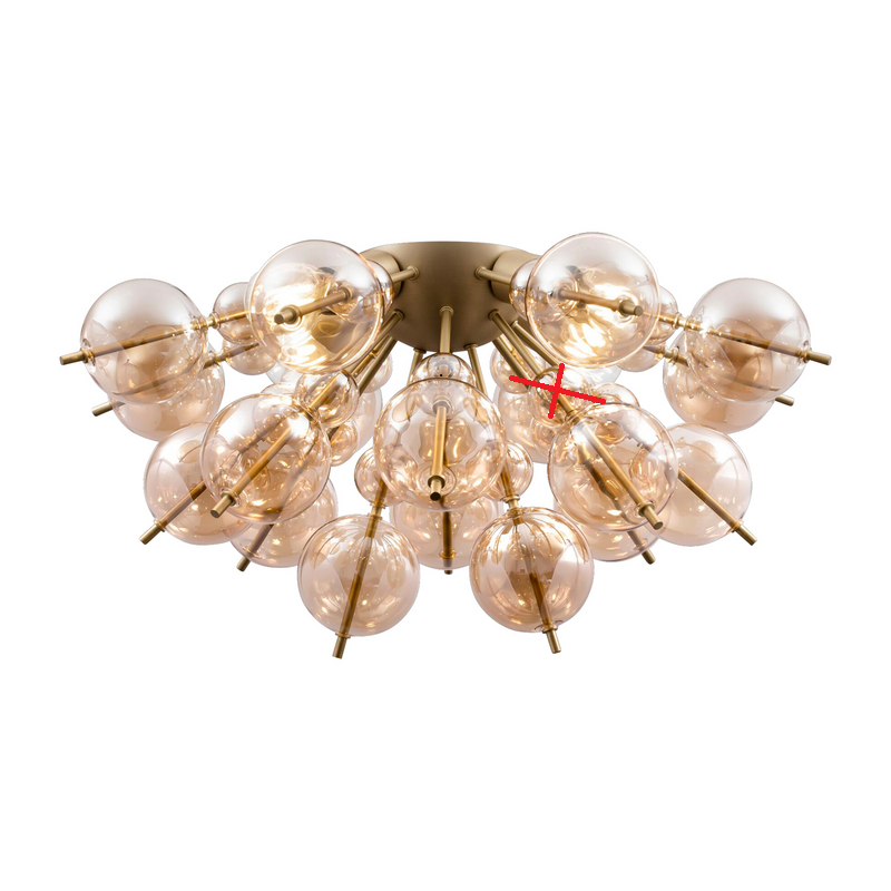 B-Ware Maytoni Deckenlampe Lampe Glas Messing Bernstein E27 Dimmbar Siehe Text/Foto