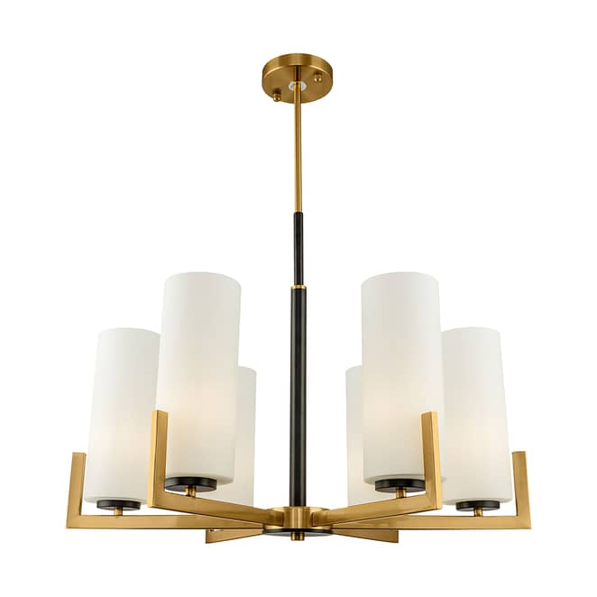 B-Ware Maytoni Fortano Kronleuchter Deckenlampe Deckenleuchte E27 6 Flammig Glasschirme