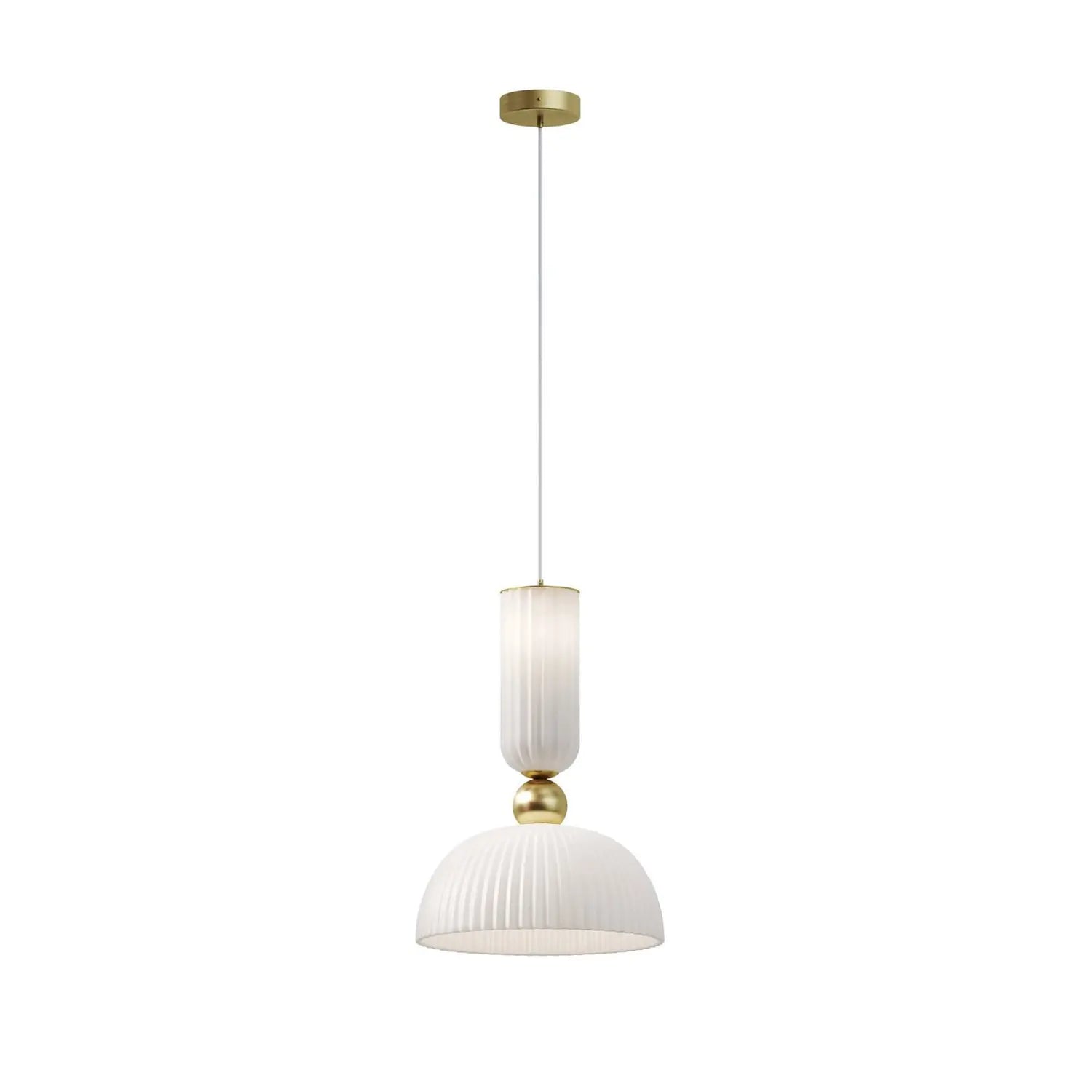 B-Ware Maytoni Hängeleuchte Pendelleuchte Antic Glas Weiß Gold E27 Led ø 30 Cm Lampe
