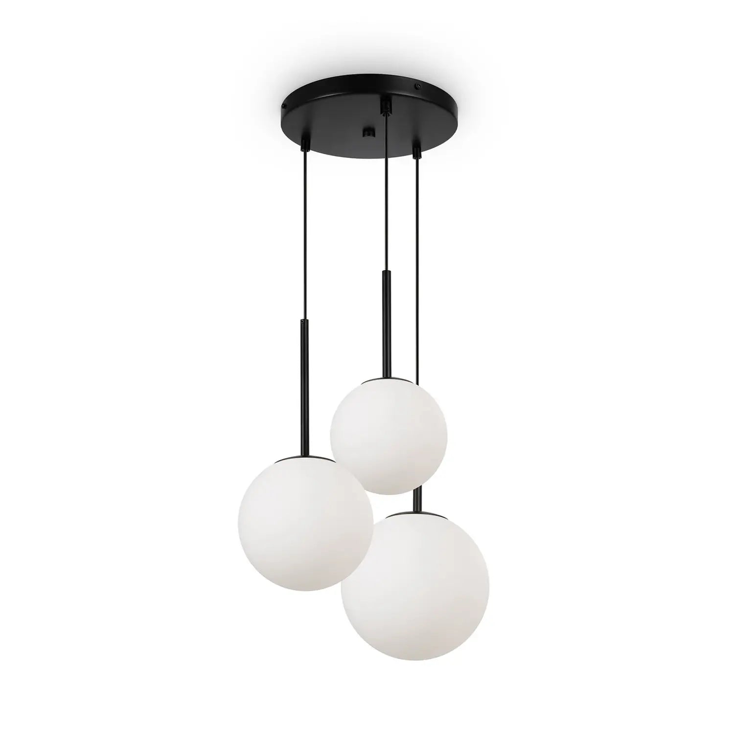 B-Ware Maytoni Hängelampe Pendelleuchte Basic Glas Schwarz ø40cm 3 Flg Beleuchtung