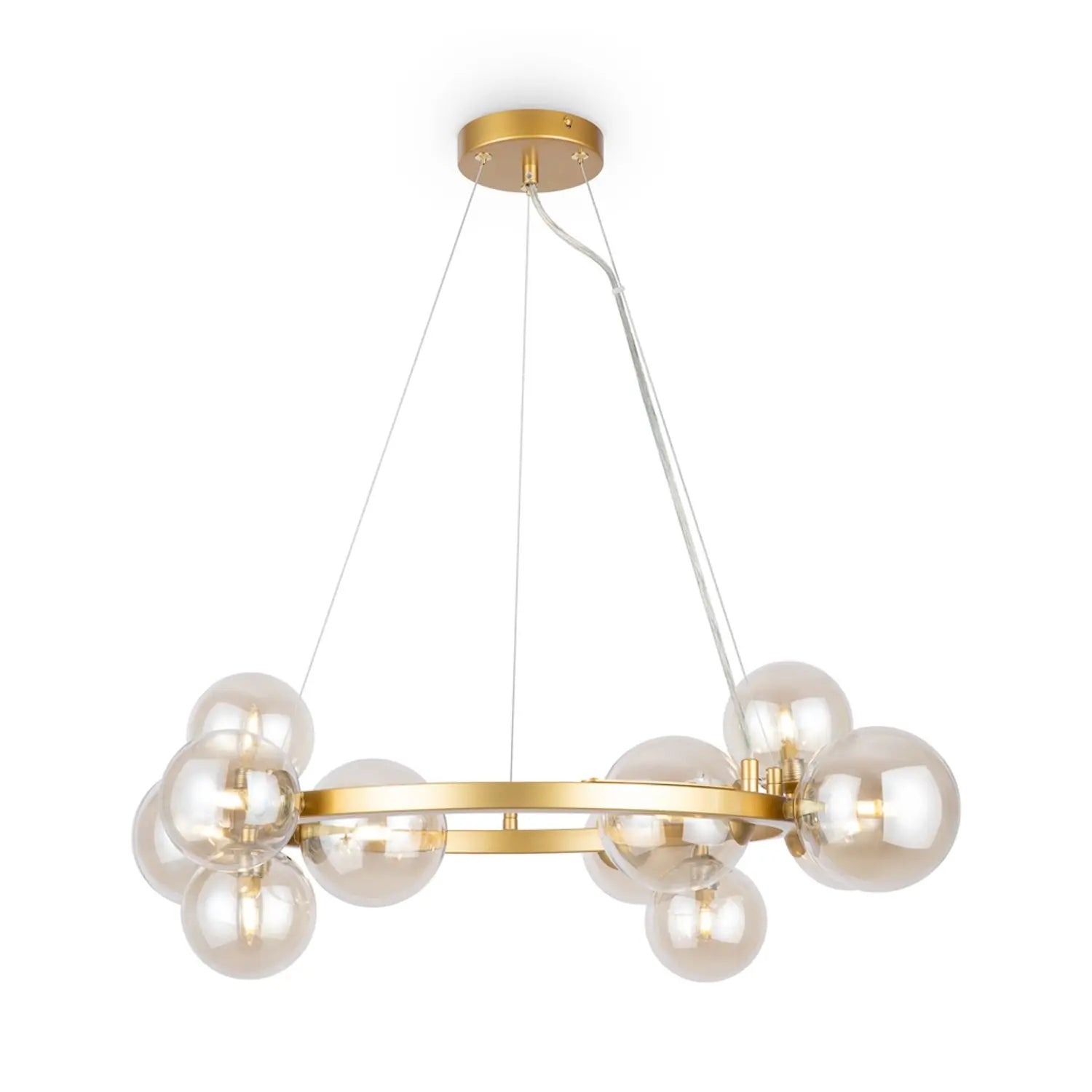 B-Ware Maytoni Hängeleuchte Pendelleuchte Dallas Goldfarben Amber 11 Flammig Lampe G9