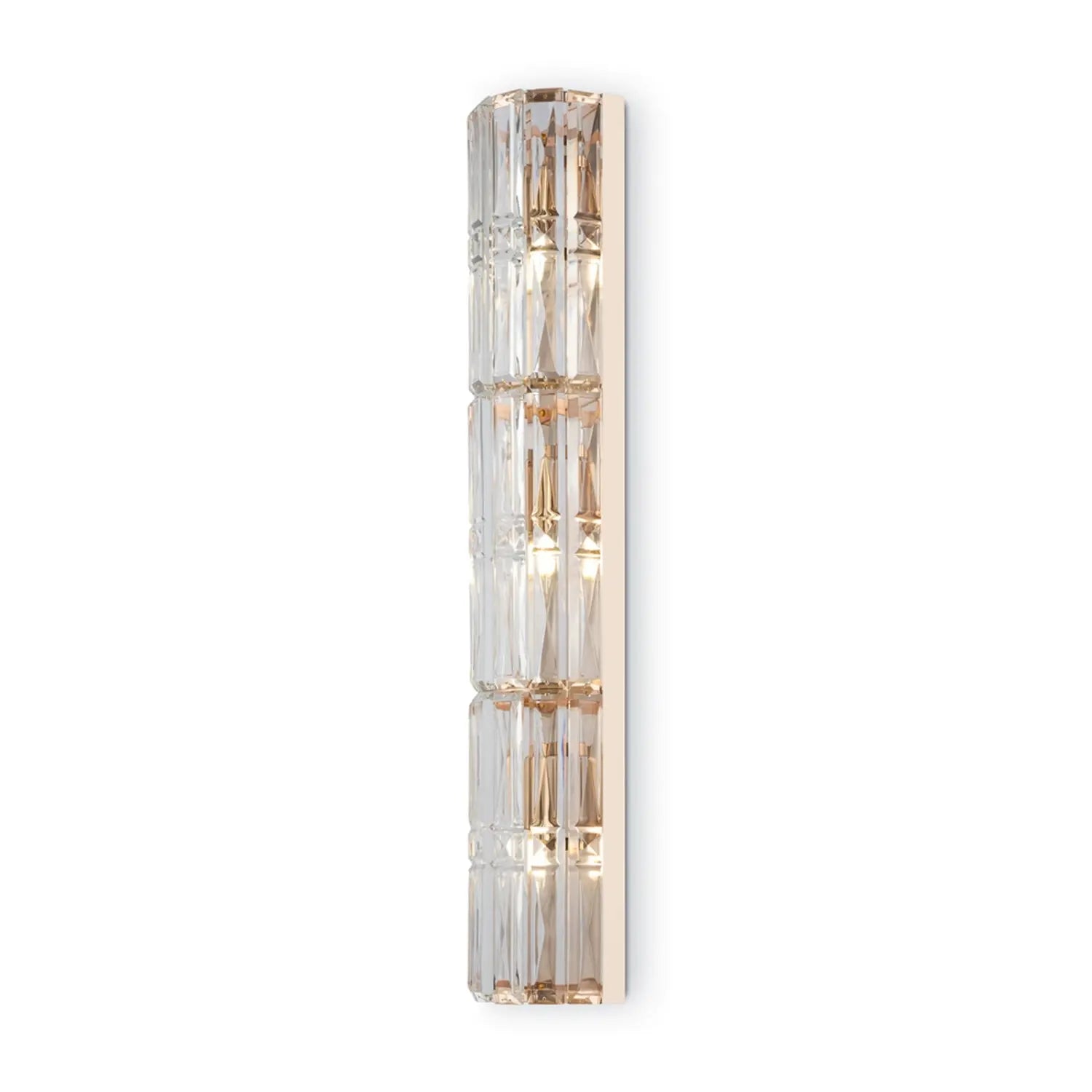 B-Ware Maytoni Wandleuchte Wandlampe Facet Glas Gold E14 Led Höhe 75,2 Cm Lampe Leuchte