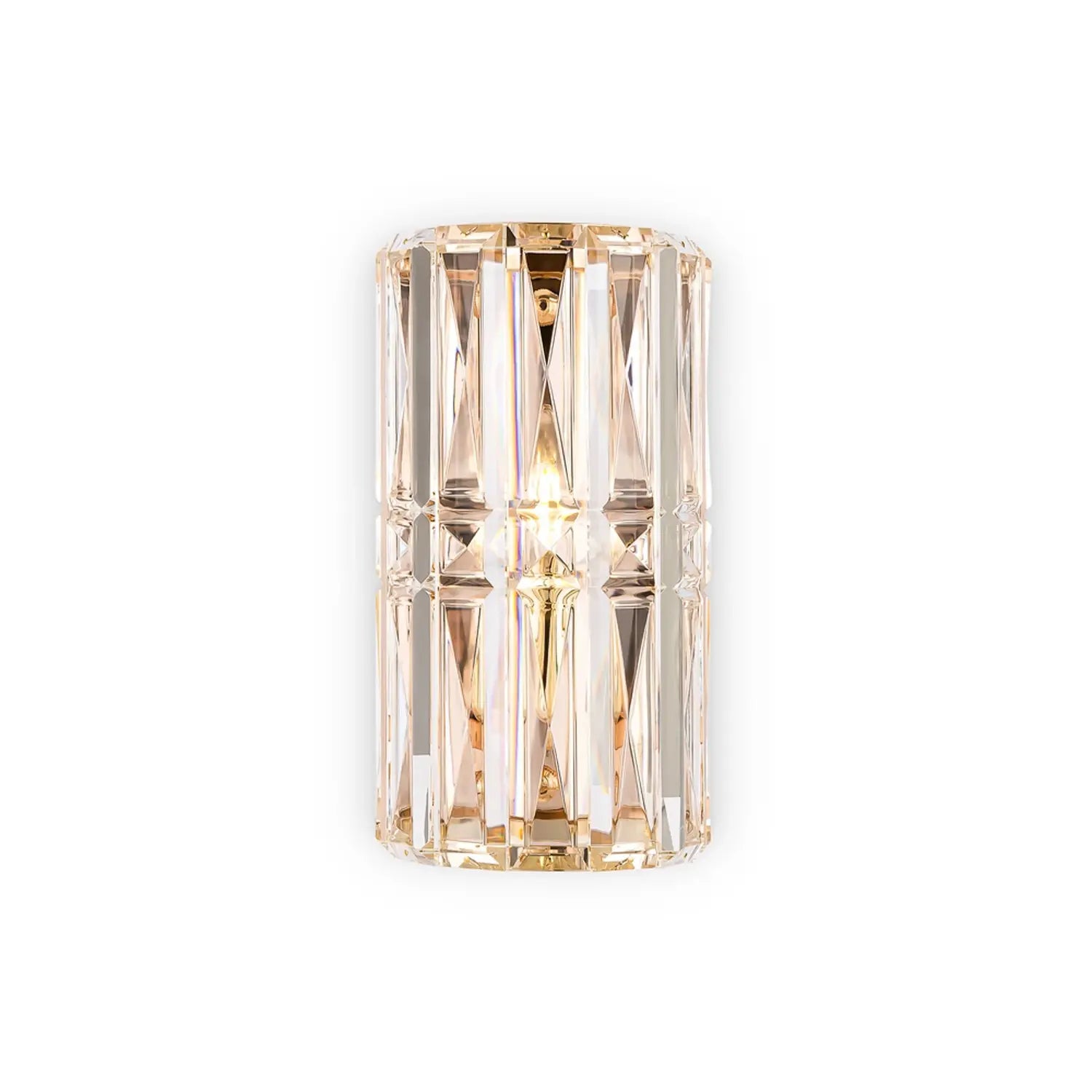 B-Ware Maytoni Wandleuchte Wandlampe Facet Glas Metall E14 H25cm Gold Transparent