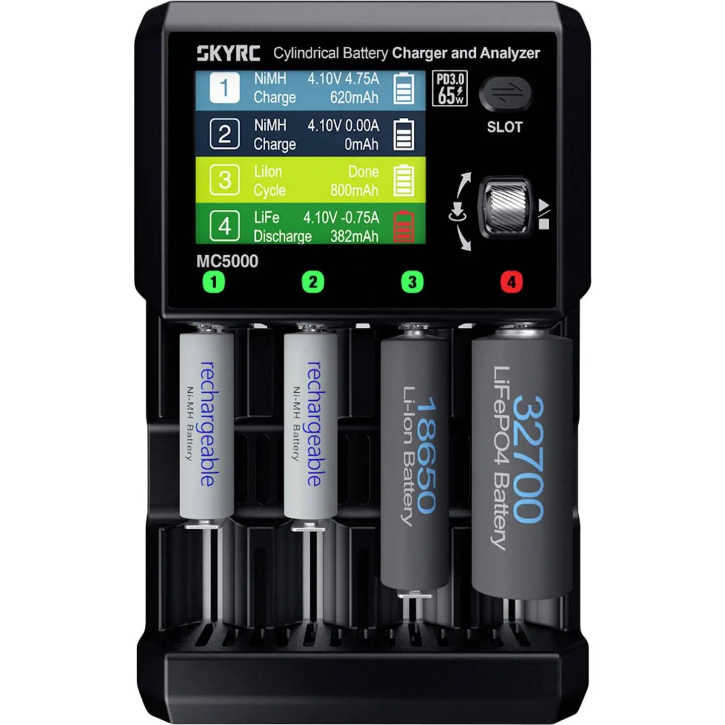 B-Ware Sky Rc Rundzellen Ladegerät Akkuladegerät Mc5000 Li Ion Ni Mh Ni Cd Bluetooth Usb C