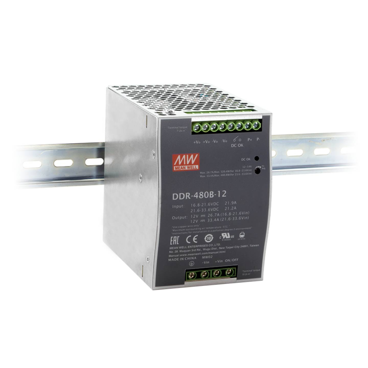 B-Ware Mean Well Dc/Dc Wandler Netzteil Stromversorgung Ddr 480 D 24 24 V Hutschiene