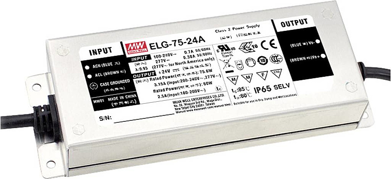 B-Ware Mean Well Elg 75 12 Da 3 Y Led Treiber Konstantspannung Konstantstrom 60.0 W 5 A