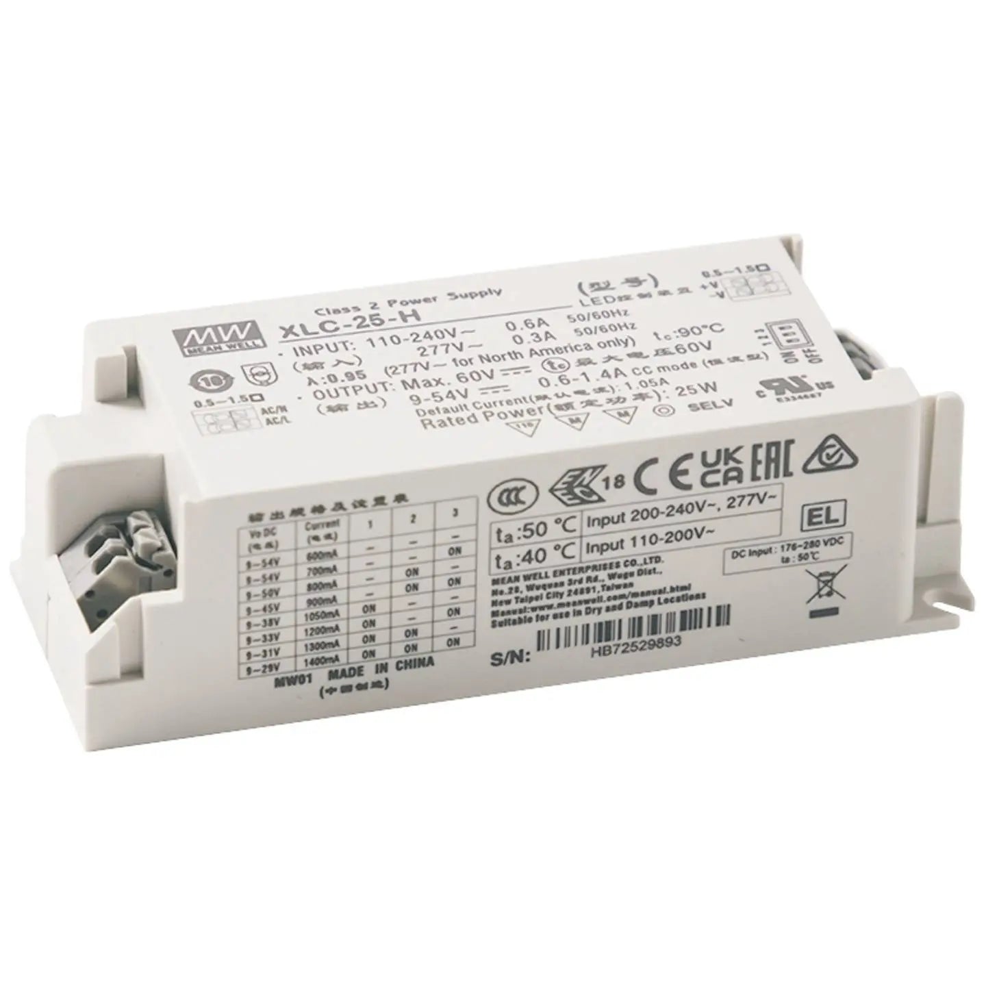 B-Ware Mean Well Led Treiber Stromversorgung Notlichtbetriebsgerät Nfc Flickerfrei 25 W