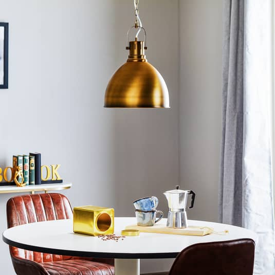 B-Ware Trio Lighting Messingfarbene Hängeleuchte Hängeleuchte Lampe Leuchte Tores Hänge