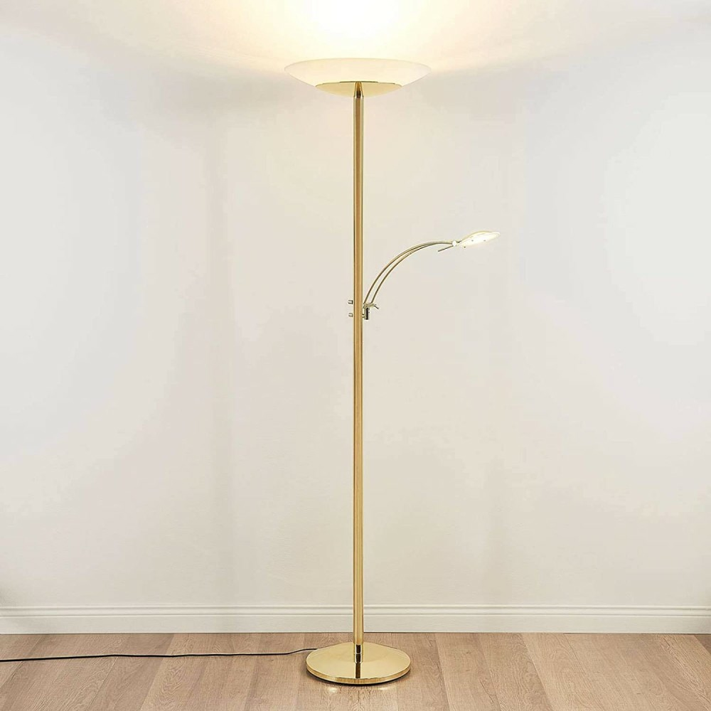 B-Ware Lampenwelt Ilinca Led Stehlampe Stehleuchte Deckenfluter Lampe Leuchte Messing