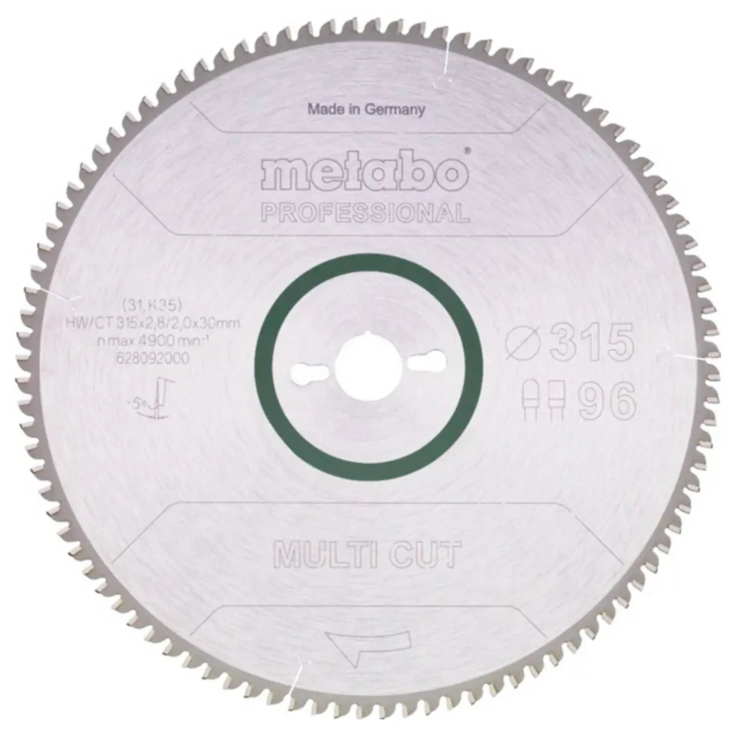 B-Ware Metabo Kreissägeblatt Sägeblatt Laminat 315 Mm 30 Mm 2 Mm 96 Zähne Trapez