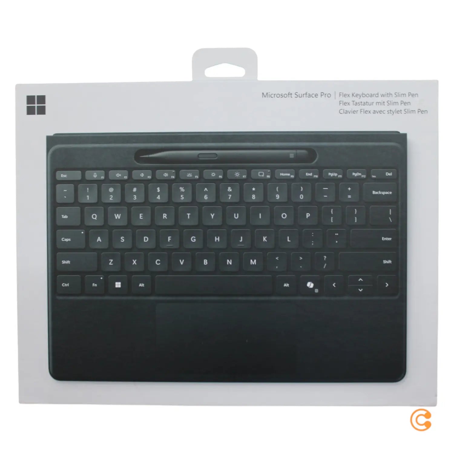 B-Ware Microsoft Tastatur Keyboard Surface Pro Flex Qwertz Slim Pen Touchpad Schwarz