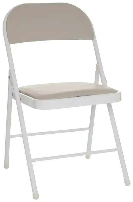 B-Ware Mid.You Klappstuhl Faltstuhl Lederstuhl Leder Grau Indoor Klappbar 2 Stück