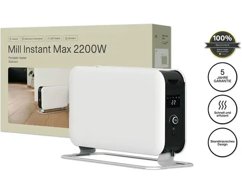 B-Ware Mill Konvektionsheizung Heizgerät Led Heizung Weiß 2200 W Innen Sofortwärme
