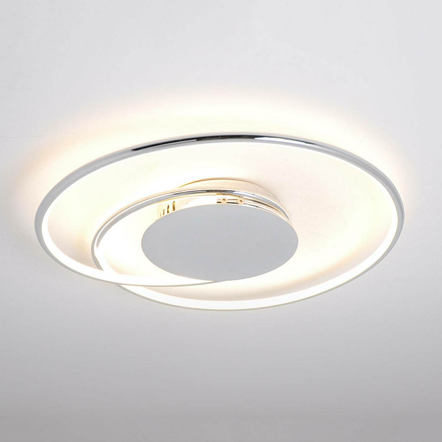 B-Ware Lindby Deckenleuchte Deckenlampe Led Joline Chrom Weiß Kunststoff Metall 46 Cm