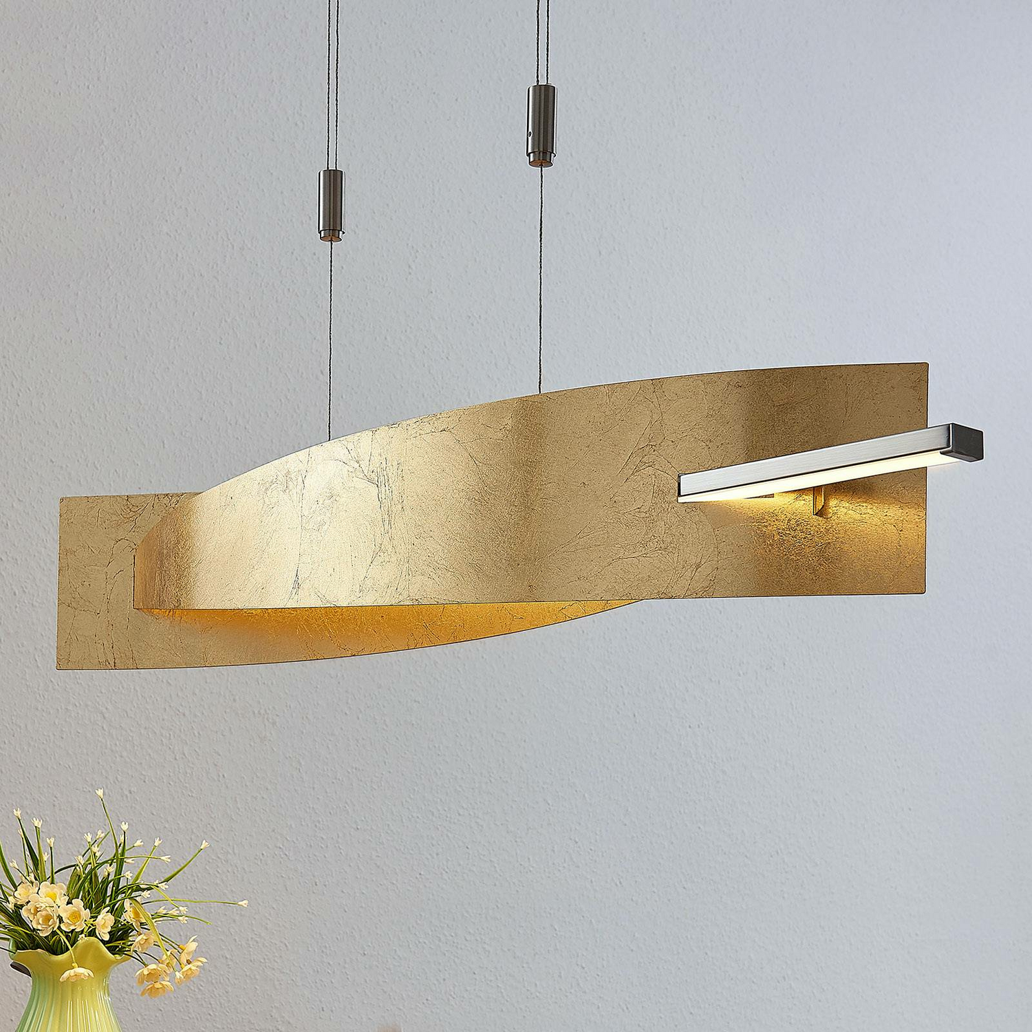 B-Ware Lucande Led Hängeleuchte Marija Pendelleuchte Deckenlampe Blende Senkrecht Gold