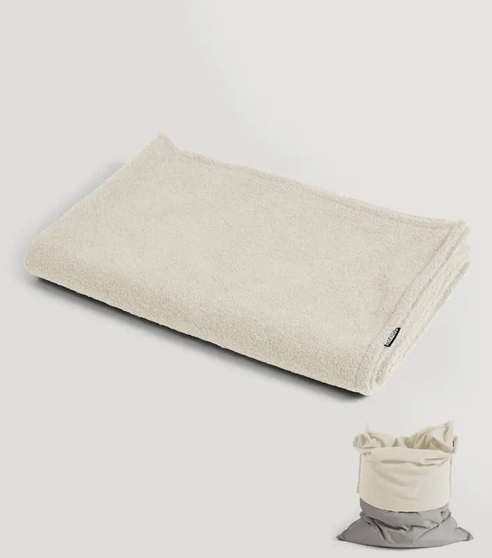 B-Ware Mokebo Sitzsack Bezug Hülle Teddy Bouclé Beige Kuschelcover Bouclé Stoff946