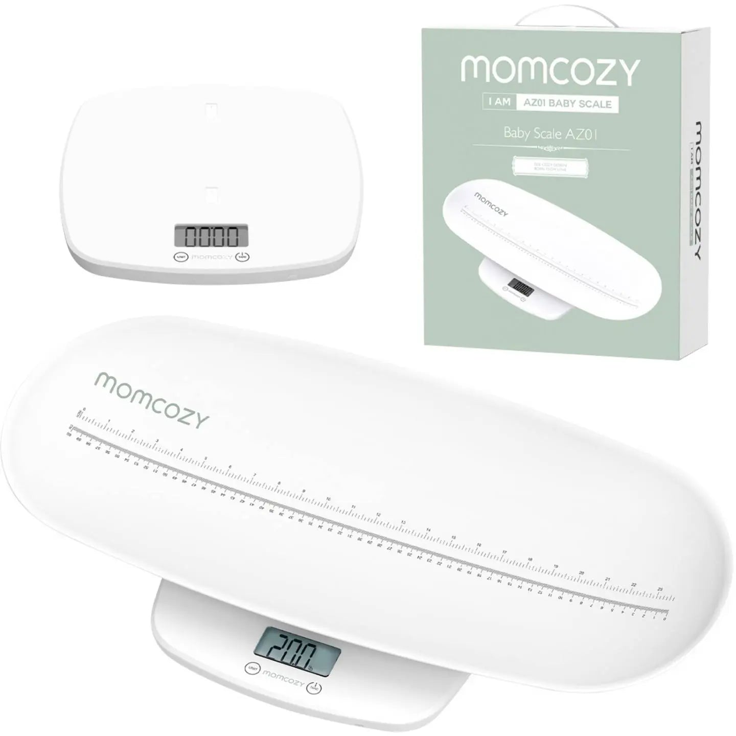 B-Ware Momcozy Babywaage Digitalwaage Waage Weiß Haustierwaage Gewichtsmessung 150 Kg