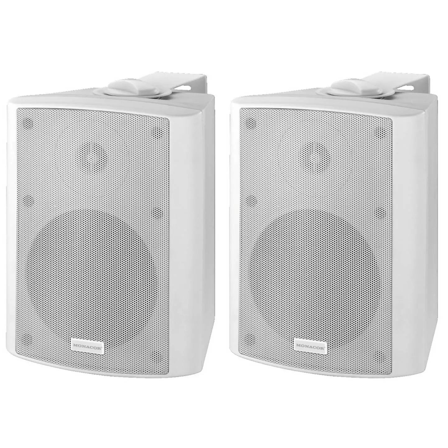 B-Ware Monacor Lautsprecher Boxen Set Aufbau Weiß Bluetooth Cinch Eingang 10 W 1 Paar