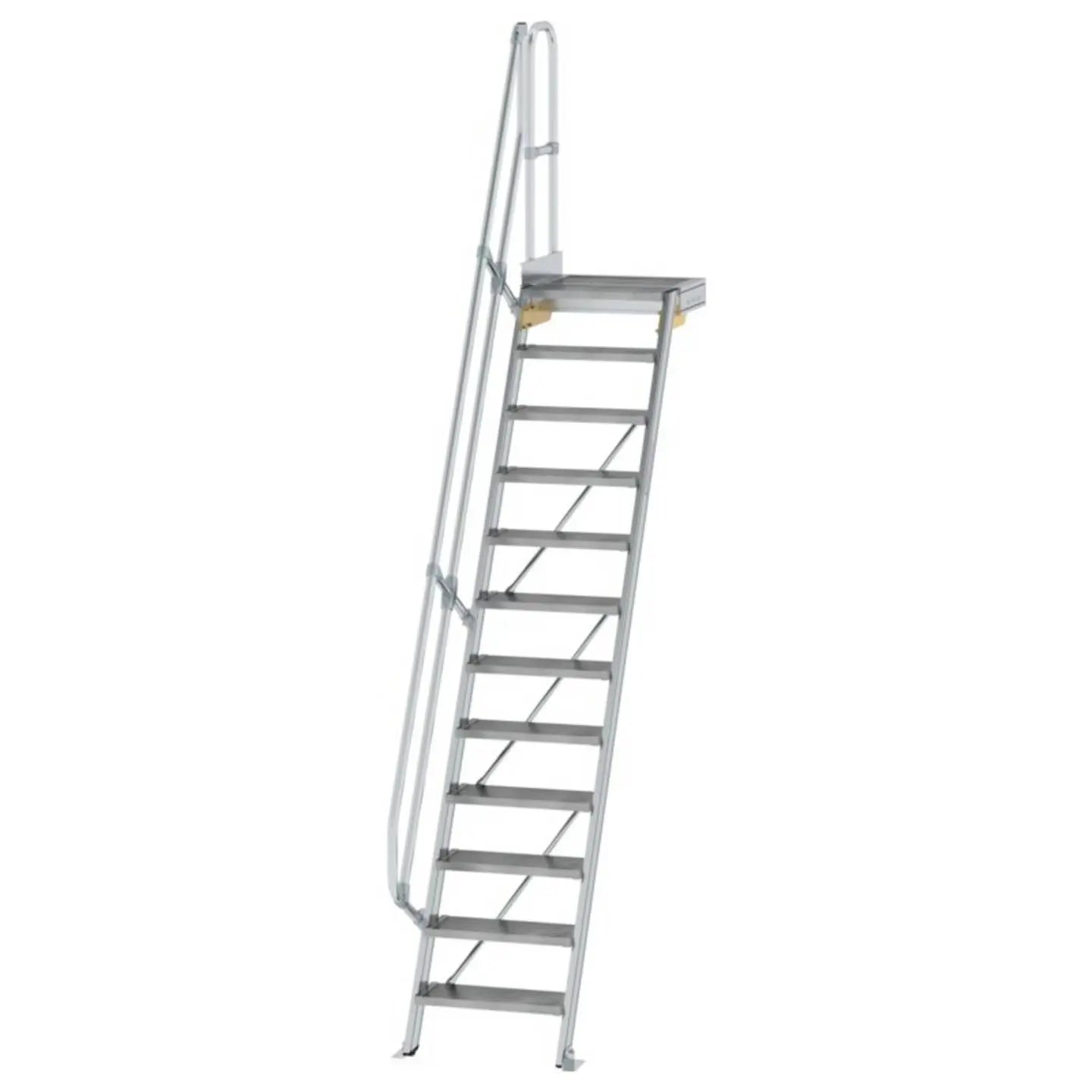 B-Ware Munk Treppe Leiter Plattform Aluminium Stufenbreite 600mm Höhe 4000mm Montage