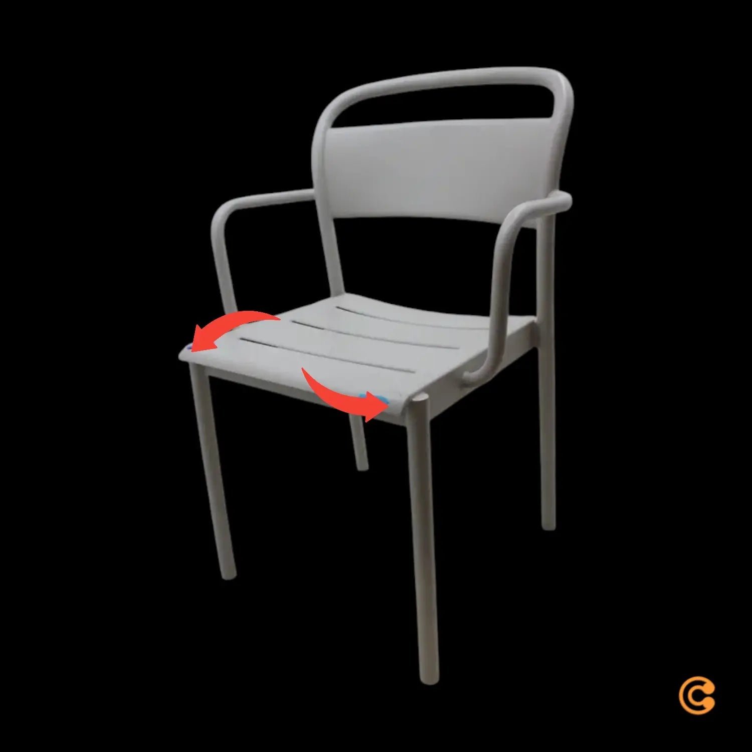 C-Ware Muuto Linear Steel Armchair Outdoor Grau Stuhl Möbel Sitzmöbel Siehe Text/Foto
