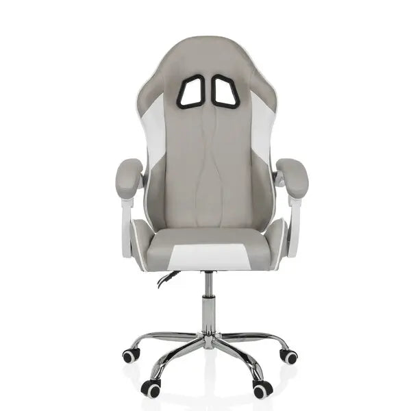B-Ware My Buero Gaming Stuhl Bürostuhl Gamebreaker W03 Stoff Grau Weiß Ergonomisch