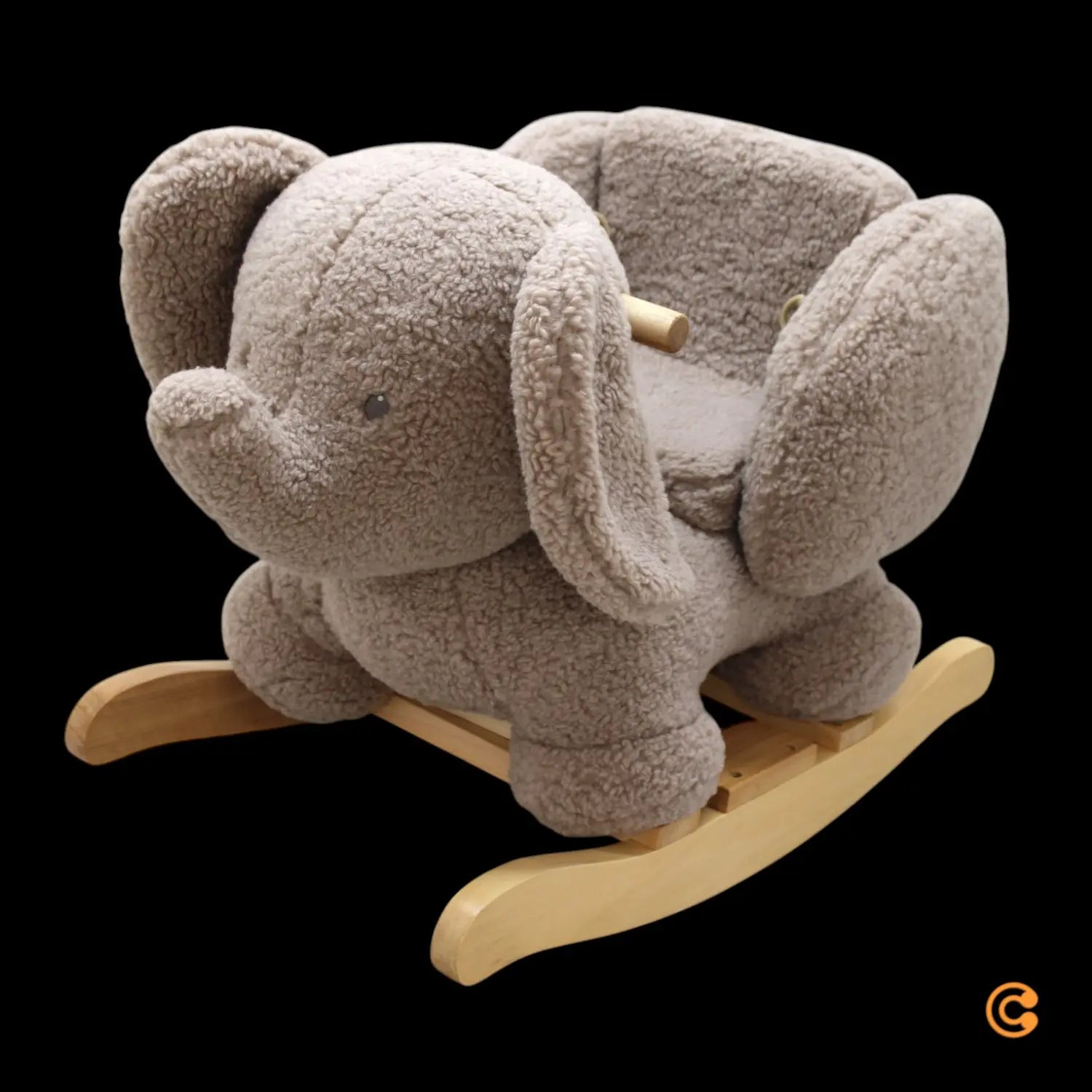 B-Ware Nattou Schaukeltier Wipptier Elefant Plüschtier Taupe Braun Stoff Rückenlehne