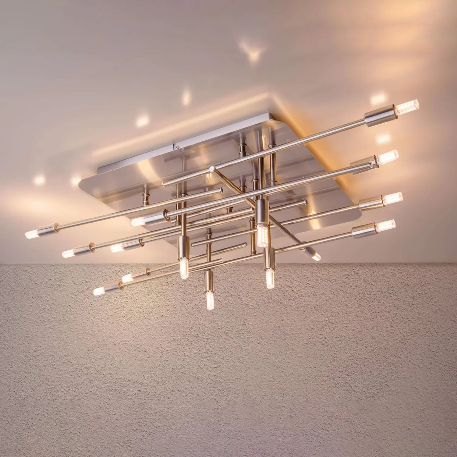 B-Ware Näve Deckenleuchte Lampe Ancona Stahl Leuchte Beleuchtung 14 Flammig
