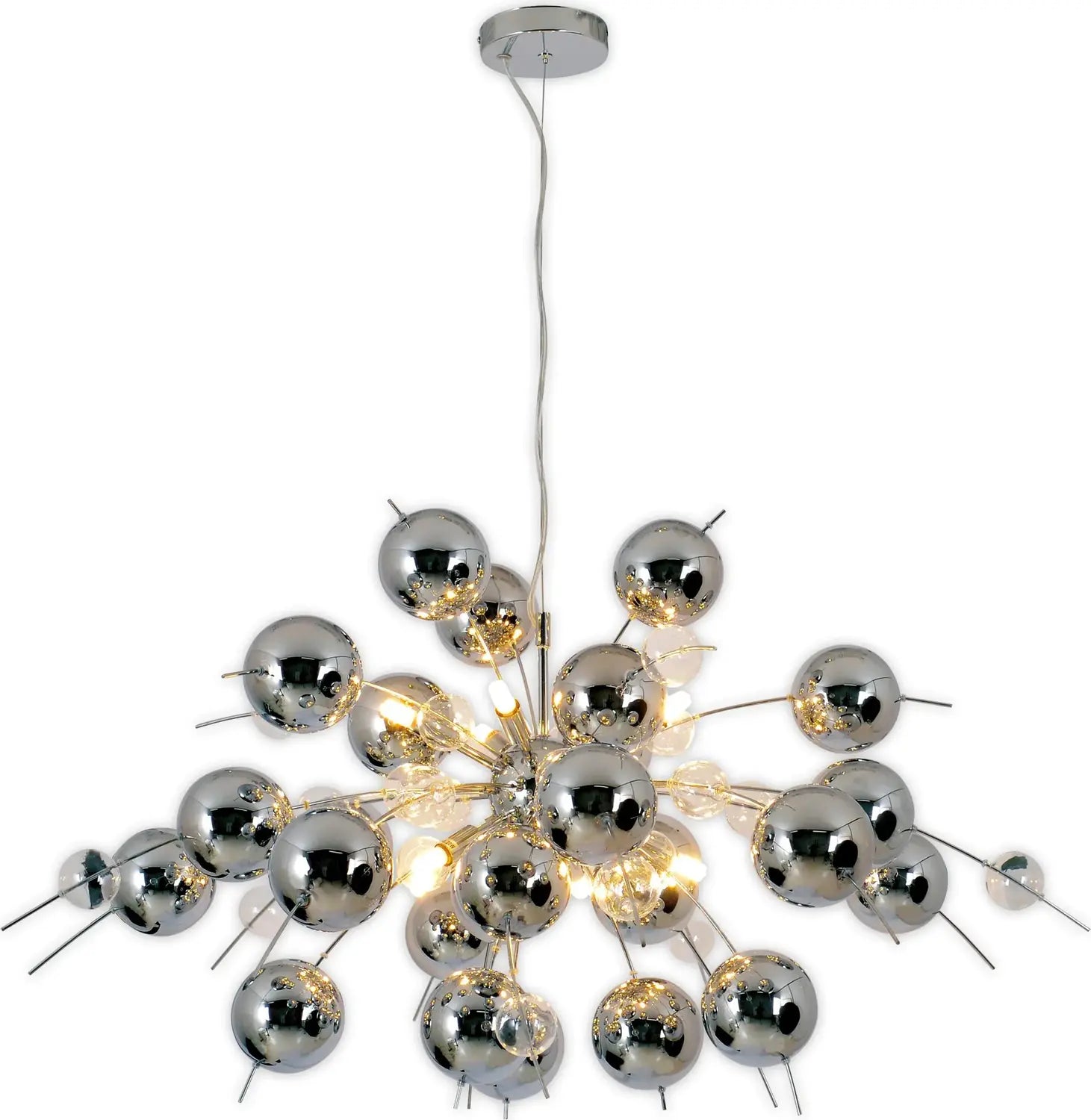 B-Ware Näve Hängeleuchte Pendelleuchte Led Glaslampe Wakusei Glas 10 Flammig G9 Chrom