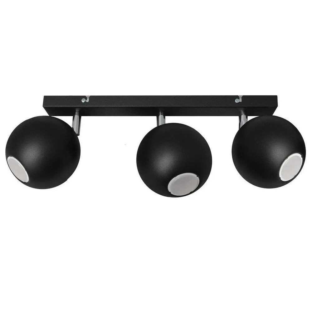 B-Ware Netlighting Deckenstrahler Strahler Midnight Schwarz Eisen 3 Flammig Gu10
