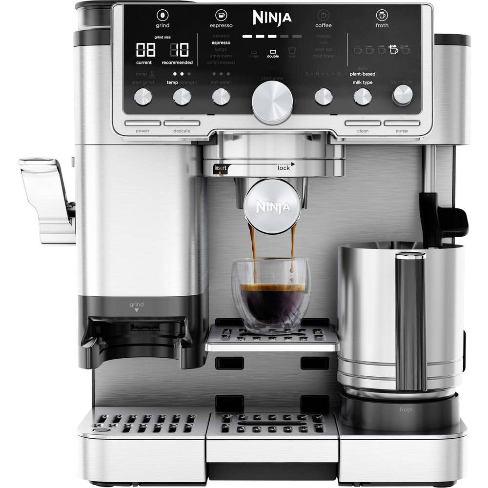 B-Ware Ninja Luxe Cafe Pro Espressomaschine Kaffeemaschine Schwarz Edelstahl 1650 W