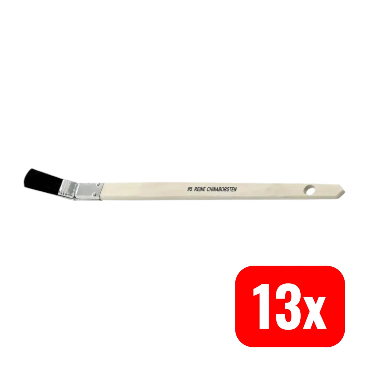 B-Ware Nölle Plattpinsel Flachpinsel Gebogen Holzstiel Chinaborsten 20 Mm 13 Stück