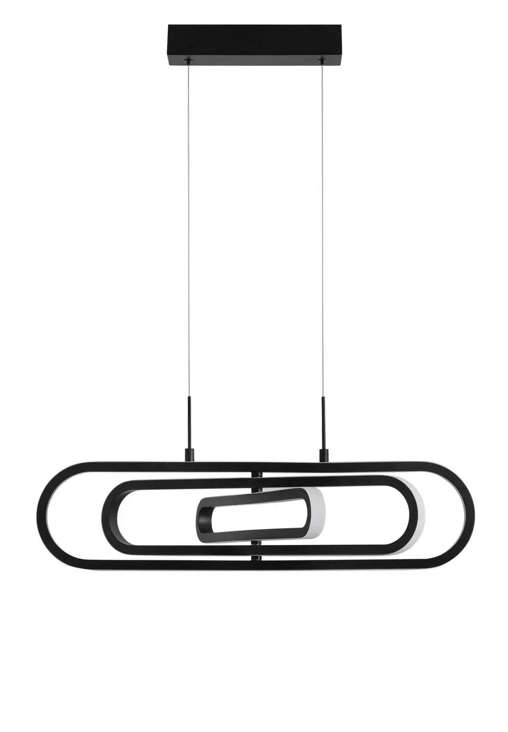 B-Ware Nova Luce Pendelleuchte Hängeleuchte Arte Led Lampe Matt Schwarz Warmweiß 64 Cm