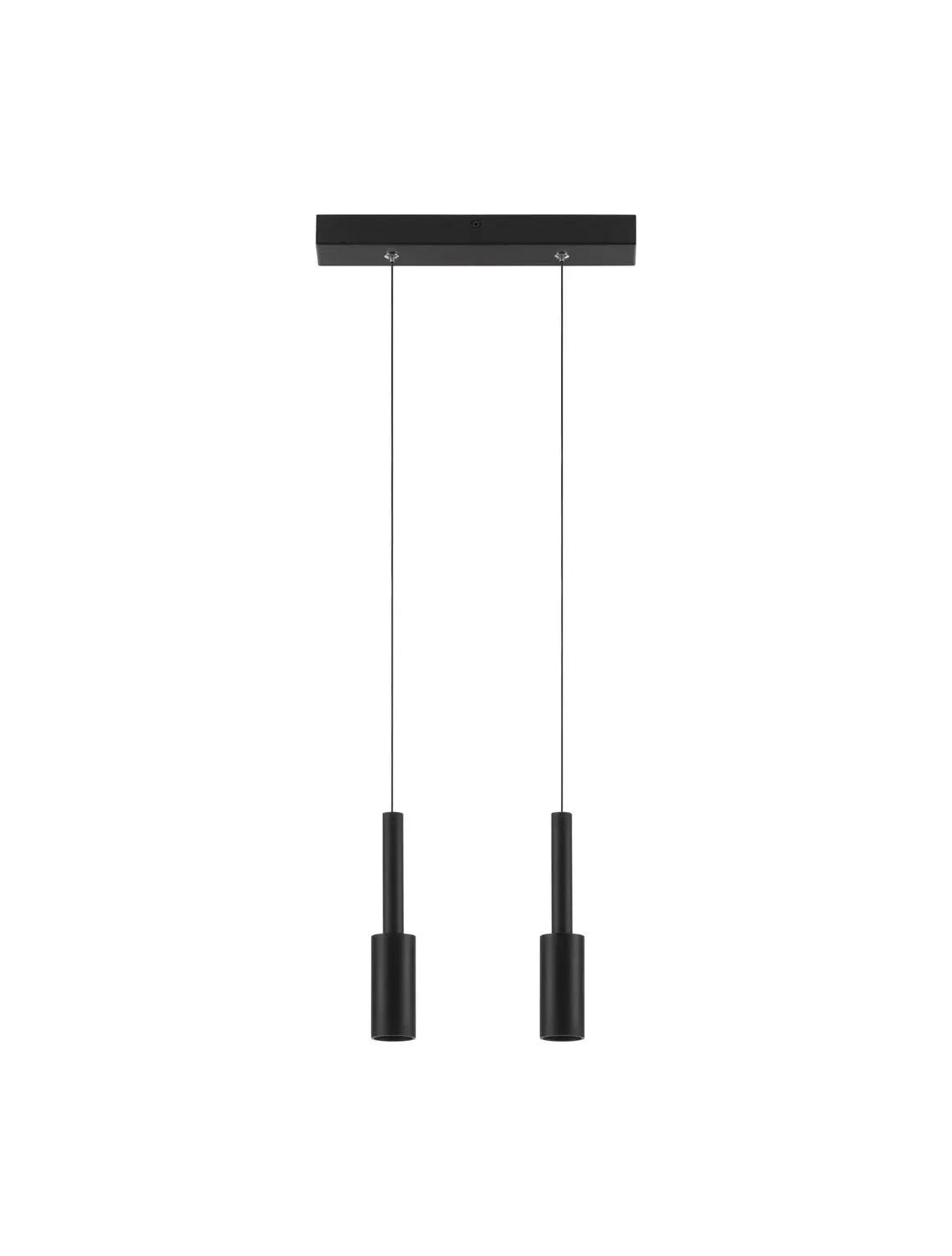 B-Ware Nova Luce Pendelleuchte Hängeleuchte Joy Led Schwarz Warmweiß 2 Flammig Leuchte
