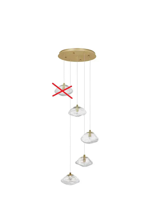 B-Ware Nova Luce Pendelleuchte Hängeleuchte King G9 Led 5 Fach Gold Siehe Text/Foto