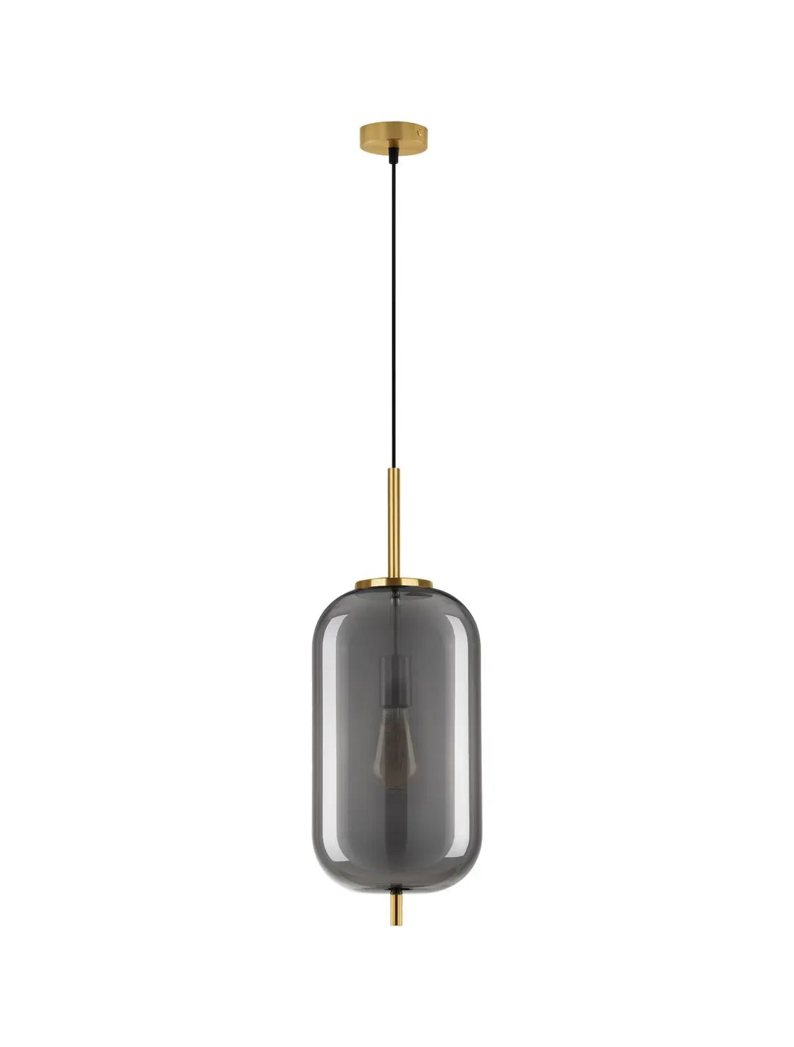 B-Ware Nova Luce Pendelleuchte Hängeleuchte Lato E27 Led Gold Rauchig Dimmbar Glas 22cm