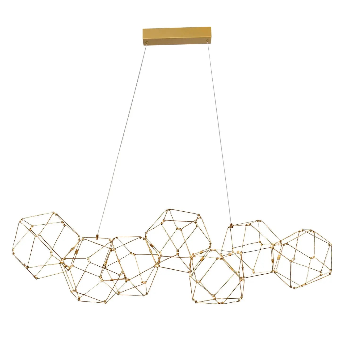 B-Ware Nova Luce Pendelleuchte Hängeleuchte Nebula Led Gold Warmweiß 33,6 W 108 Cm