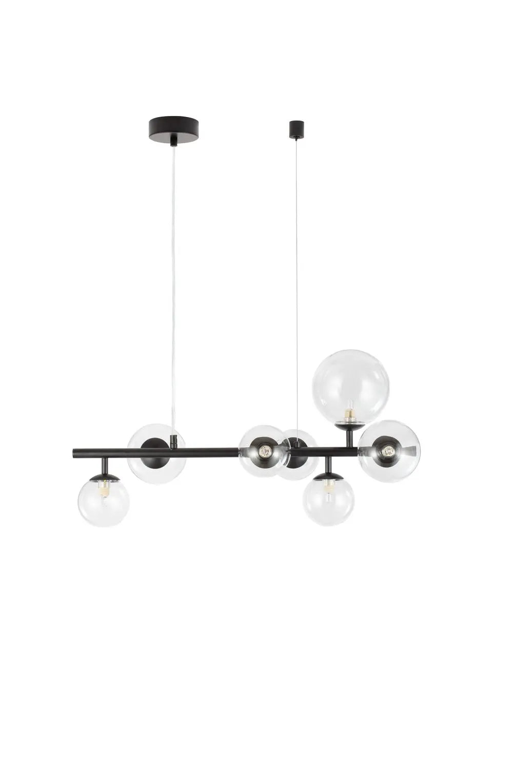 B-Ware Nova Luce Pendelleuchte Hängeleuchte Odillia Schwarz G9 Led 7 Fach Dimmbar Glas