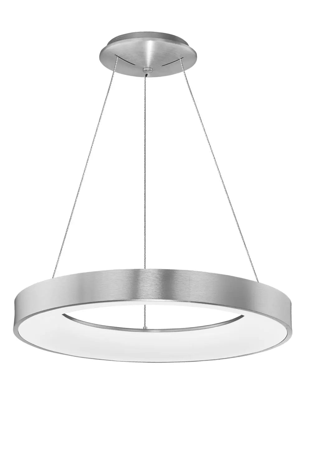 B-Ware Nova Luce Pendelleuchte Hängeleuchte Led Rando Thin Silber Warmweiß Dimmbar 60cm