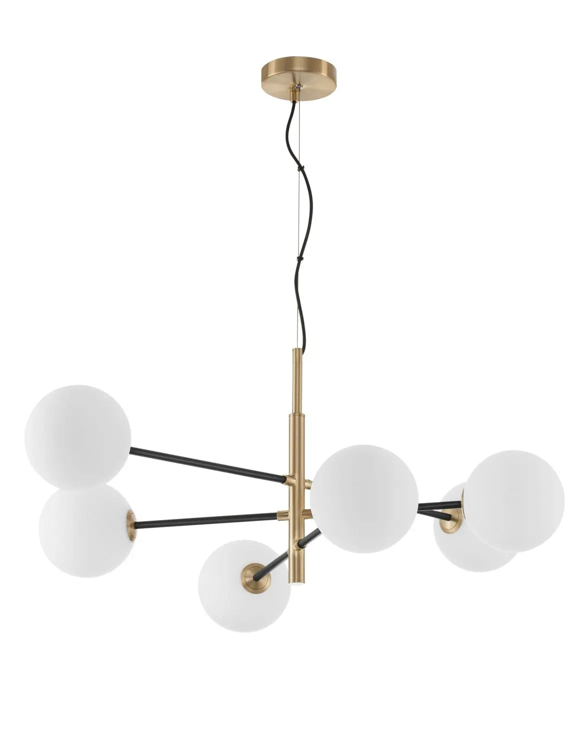 B-Ware Nova Luce Pendelleuchte Hängeleuchte Vitra Gold Glas Dimmbar 6 Flammig G9 Led