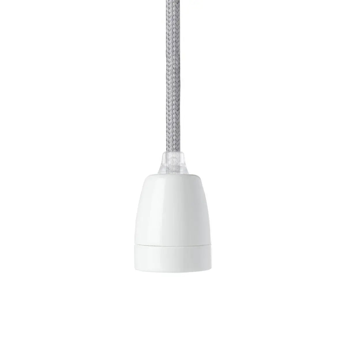 B-Ware Nud Collection Pendelleuchte Hängelampe Classic White Grau Textilkabel Porzellan