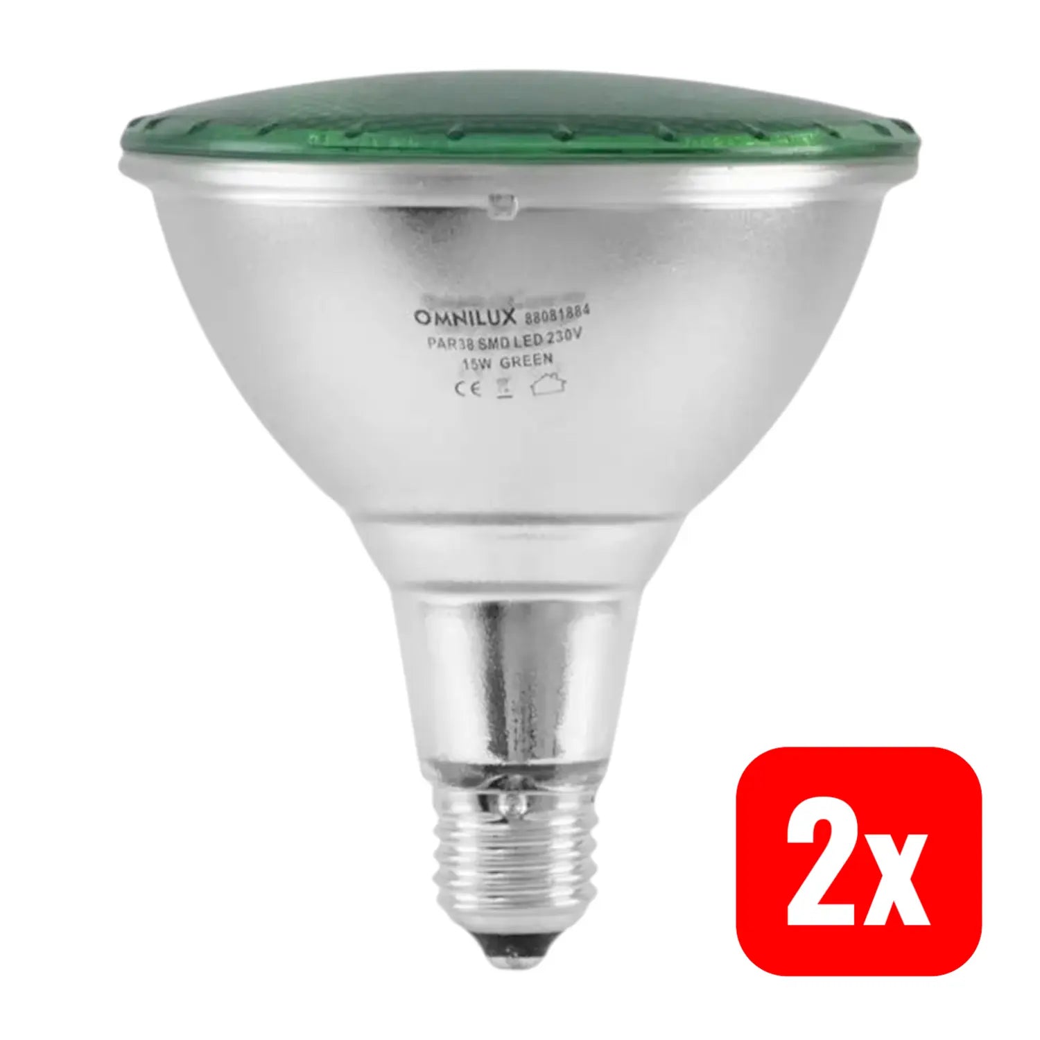 B-Ware Omnilux Lampe Leuchtmittel Led E27 Grün Par38 121 X 135 Mm 50 Grad 15 W 2 Stück